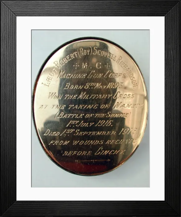 Framed Print : Miniature - Lieutenant Robert (Roy) Scovell Richardson Framed Print : Miniature - Lieutenant Robert (Roy) Scovell Richardson