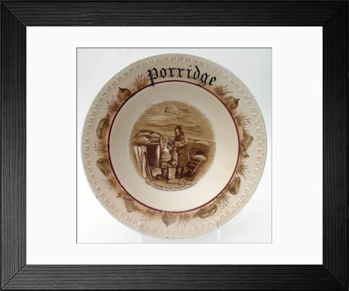 Framed Print : Cream pottery porridge bowl - WWI - Bairnsfatherware Framed Print : Cream pottery porridge bowl - WWI - Bairnsfatherware