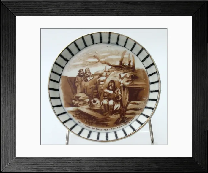 Framed Print : Cream pottery pin tray - WWI - Bairnsfatherware Framed Print : Cream pottery pin tray - WWI - Bairnsfatherware
