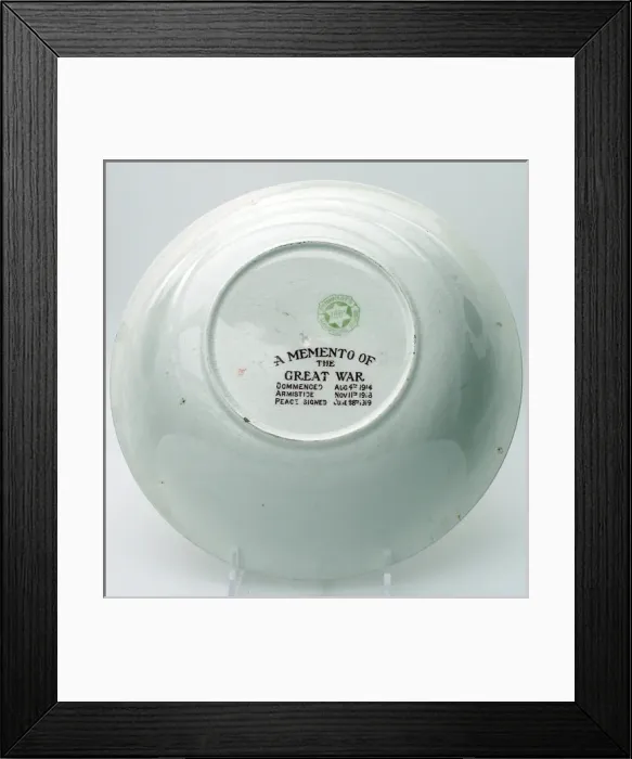 Framed Print : Cream pottery bowl - WWI - Bairnsfatherware