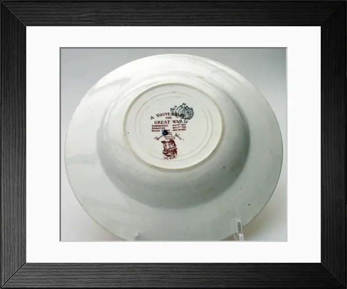 Framed Print : Cream pottery porridge bowl - WWI - Bairnsfatherware Framed Print : Cream pottery porridge bowl - WWI - Bairnsfatherware