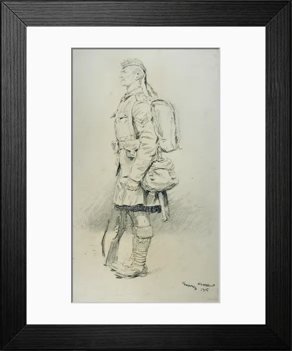 Framed Print : Portrait of a Corporal of the 1 / 9th (Glasgow Highlanders) Ba Framed Print : Portrait of a Corporal of the 1 / 9th (Glasgow Highlanders) Ba