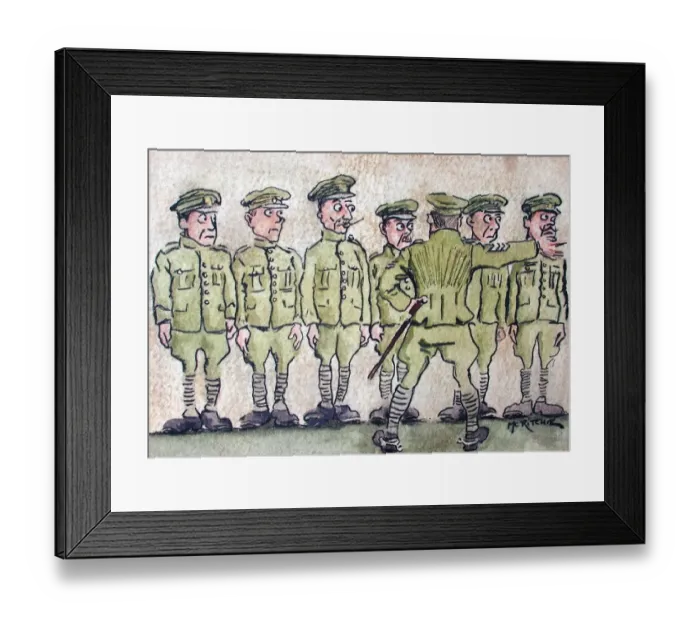 Framed Print : A Sergeant addressing a rank of soldiers Framed Print : A Sergeant addressing a rank of soldiers