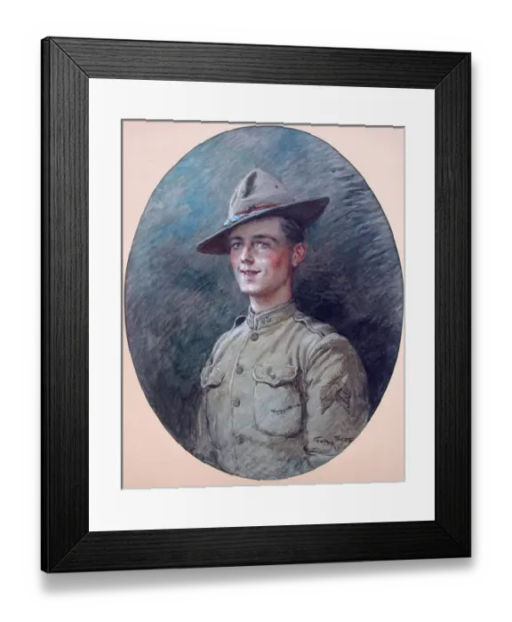 Framed Print : Head and shoulders oval portrait of an American Sergeant Framed Print : Head and shoulders oval portrait of an American Sergeant