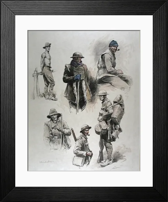 Framed Print : Folio of 24 hand-coloured images - WWI Framed Print : Folio of 24 hand-coloured images - WWI