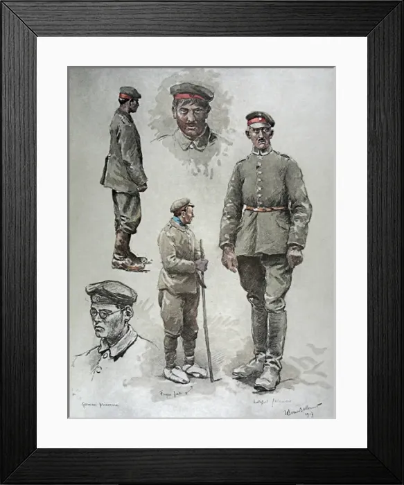 Framed Print : Folio of 24 hand-coloured images - WWI Framed Print : Folio of 24 hand-coloured images - WWI