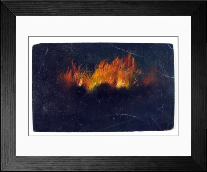 Framed Print : Zeppelin in flames as seen through telescope Framed Print : Zeppelin in flames as seen through telescope