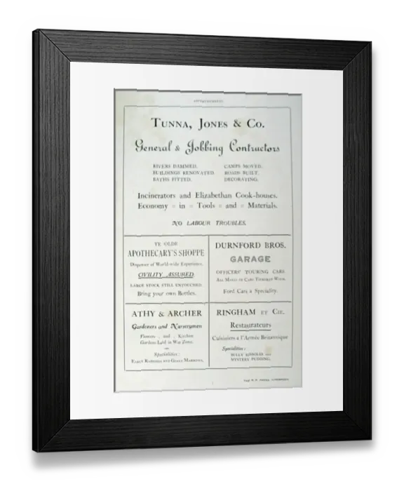 Framed Print : A history of a Field Ambulance Framed Print : A history of a Field Ambulance
