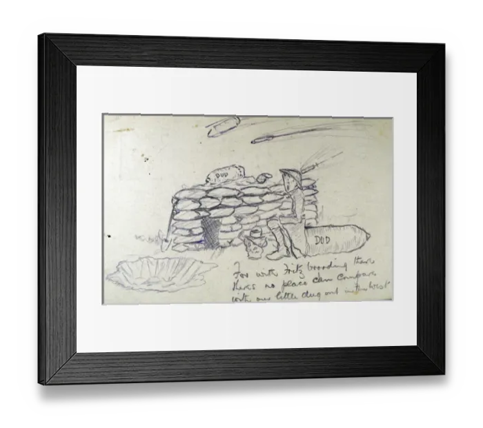 Framed Print : Theres no place can compare with our little dug-out Framed Print : Theres no place can compare with our little dug-out