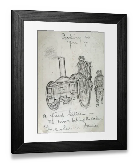 Framed Print : Cooking as you go - Field kitchen on the move Framed Print : Cooking as you go - Field kitchen on the move