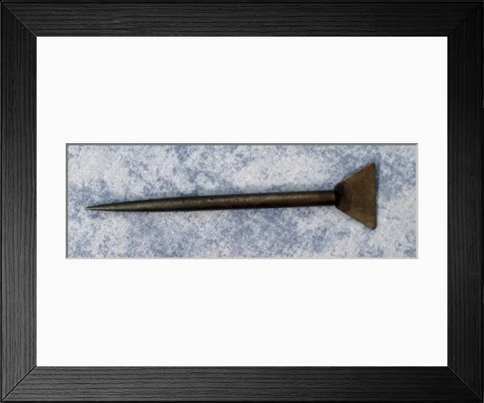 Framed Print : A French steel flechette with fin Framed Print : A French steel flechette with fin