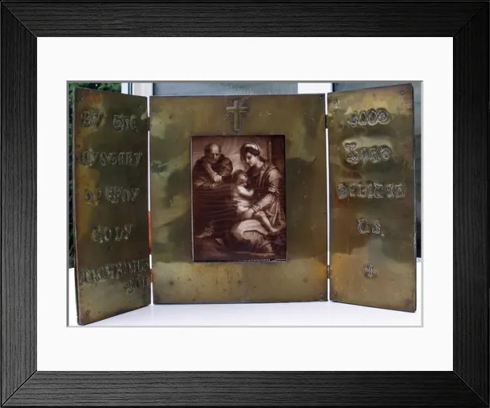 Framed Print : WWI hand-crafted and embossed triptych Framed Print : WWI hand-crafted and embossed triptych