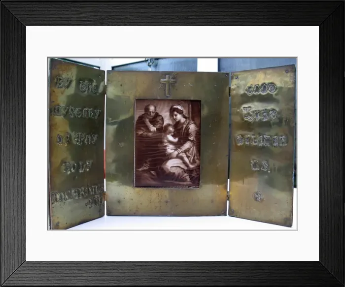 Framed Print : WWI hand-crafted and embossed triptych Framed Print : WWI hand-crafted and embossed triptych