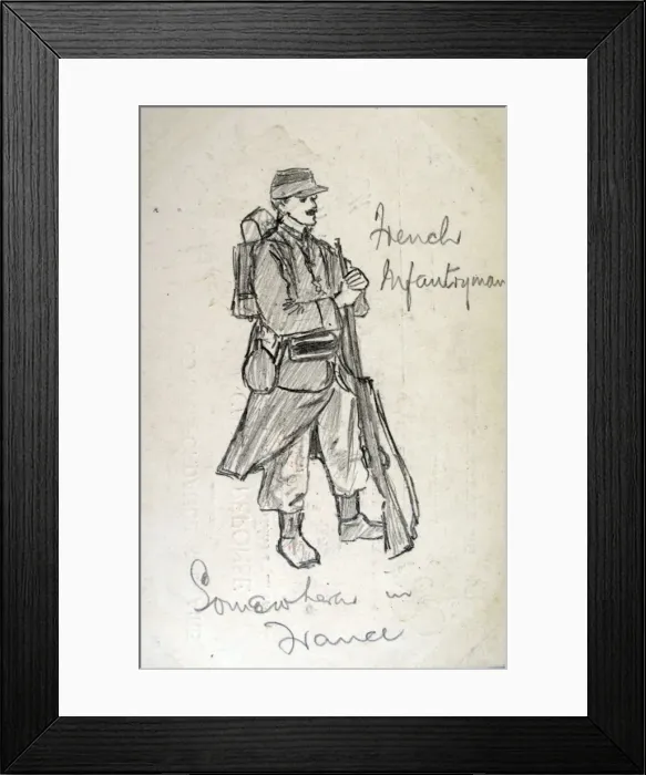 Framed Print : French Infantryman Somewhere in France Framed Print : French Infantryman Somewhere in France
