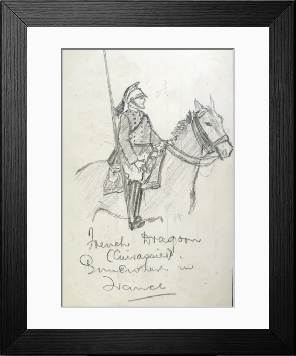 Framed Print : French Dragoon (Cuirassier) Somewhere in France Framed Print : French Dragoon (Cuirassier) Somewhere in France