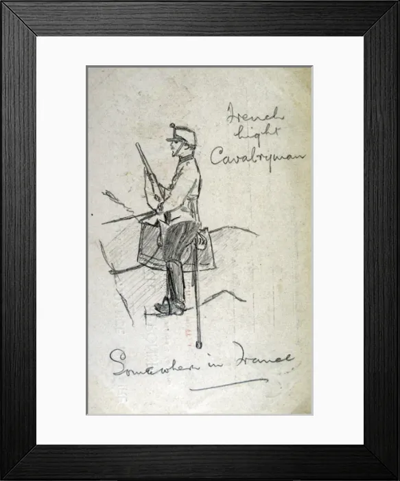 Framed Print : French Light Cavalryman Somewhere in France Framed Print : French Light Cavalryman Somewhere in France