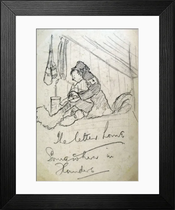 Framed Print : The letter home Somewhere in Flanders Framed Print : The letter home Somewhere in Flanders