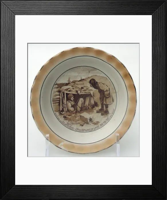 Framed Print : Bairnsfather Ware ashtray - Out since Mons Grimwades Framed Print : Bairnsfather Ware ashtray - Out since Mons Grimwades