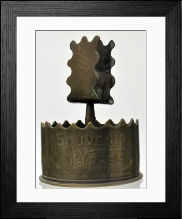 Framed Print : French 75 mm shell case base - Souvenir d Ypres Framed Print : French 75 mm shell case base - Souvenir d Ypres