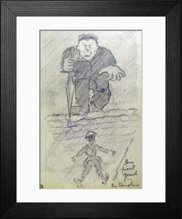 Framed Print : His first guard in the trenches Framed Print : His first guard in the trenches