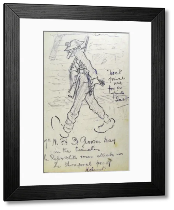 Framed Print : 7th NFs St Georges Day in the trenches Framed Print : 7th NFs St Georges Day in the trenches