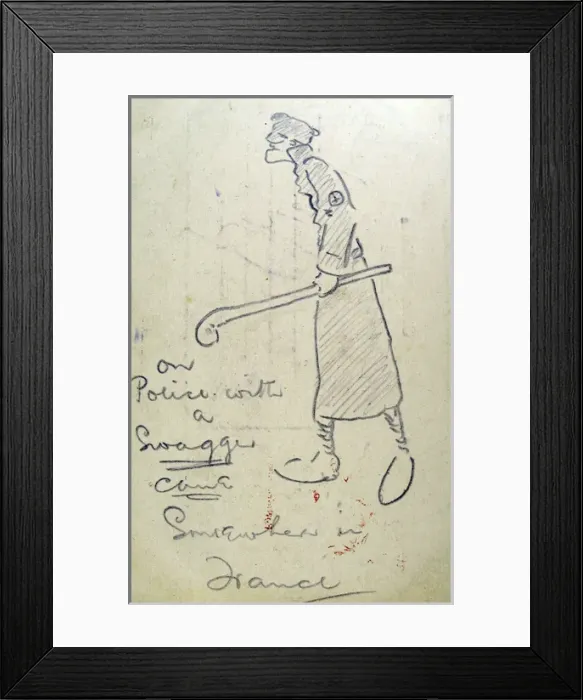 Framed Print : Our Police with a Swagger Cane Somewhere in France Framed Print : Our Police with a Swagger Cane Somewhere in France
