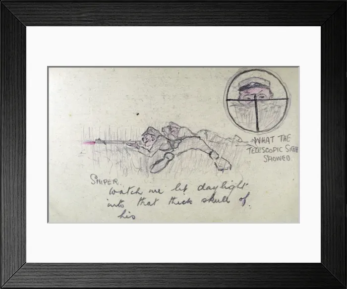Framed Print : SNIPER: Watch me let daylight into that thick skull of his Framed Print : SNIPER: Watch me let daylight into that thick skull of his