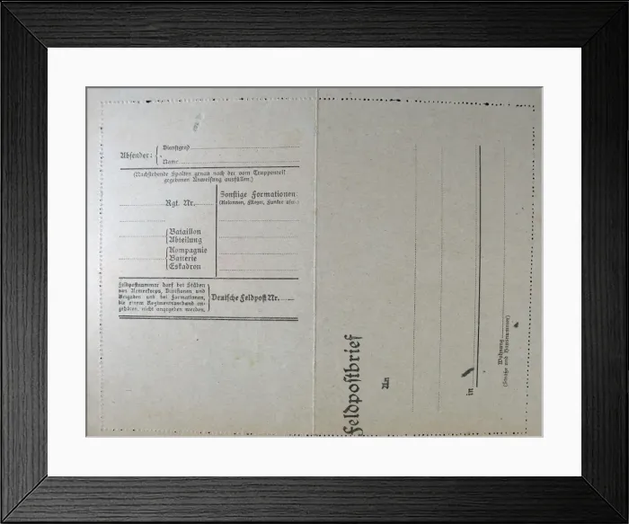 Framed Print : The Push - German Field Postcard Framed Print : The Push - German Field Postcard