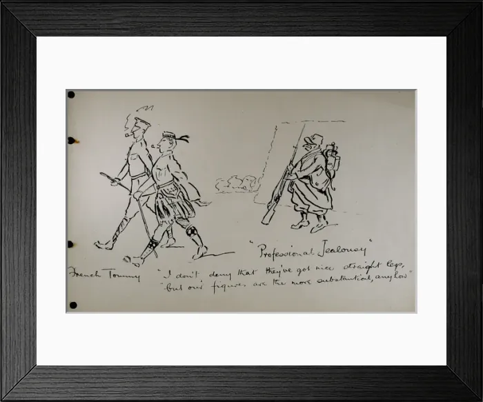 Framed Print : Professional Jealousy French Tommy - WWI (Humour) Framed Print : Professional Jealousy French Tommy - WWI (Humour)