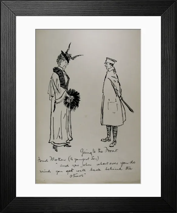 Framed Print : Going to the Front - WWI black humour Framed Print : Going to the Front - WWI black humour