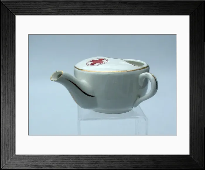 Framed Print : WWI Red Cross invalid feeding cup with spout Framed Print : WWI Red Cross invalid feeding cup with spout