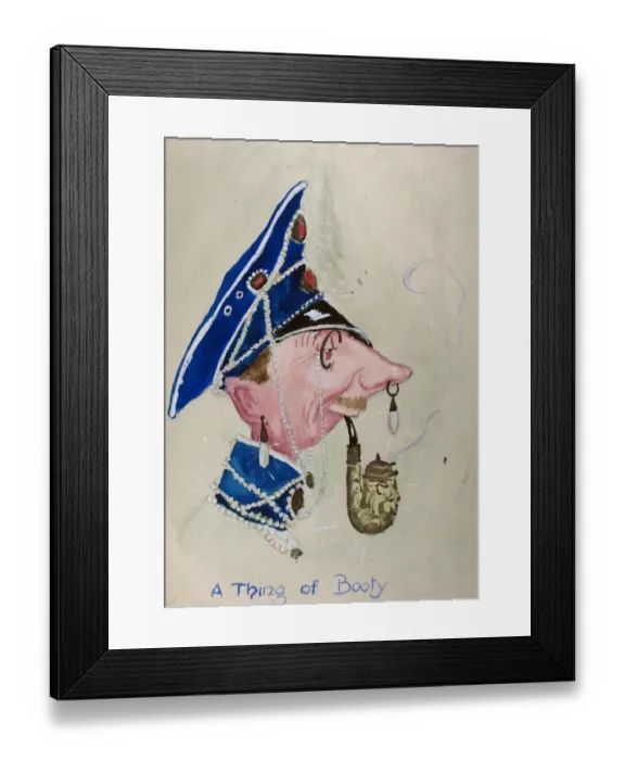 Framed Print : Caricature of Crown Prince Willie festooned with jewels Framed Print : Caricature of Crown Prince Willie festooned with jewels
