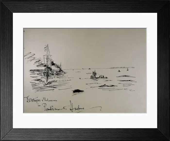 Framed Print : Destroyers & Submarines in Portsmouth Harbour Framed Print : Destroyers & Submarines in Portsmouth Harbour