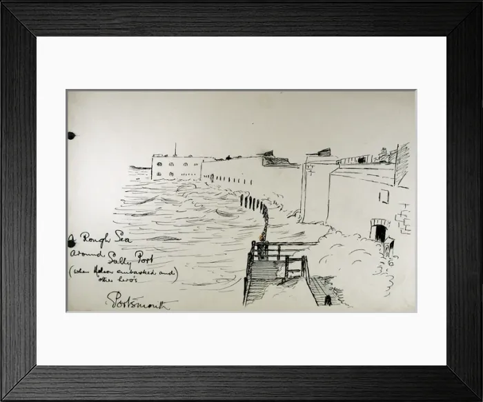 Framed Print : A Rough Sea around Sally Port, Portsmouth Framed Print : A Rough Sea around Sally Port, Portsmouth