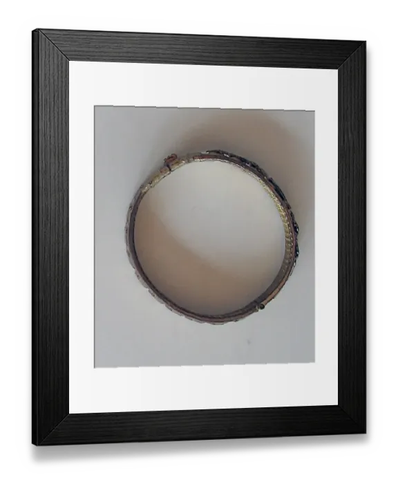 Framed Print : Gilded copper drive band fashioned as a patriotic bracelet Framed Print : Gilded copper drive band fashioned as a patriotic bracelet
