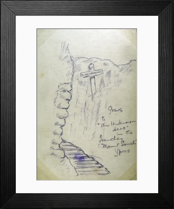 Framed Print : Grave to An Unknown Hero in the Trenches - Ypres Framed Print : Grave to An Unknown Hero in the Trenches - Ypres
