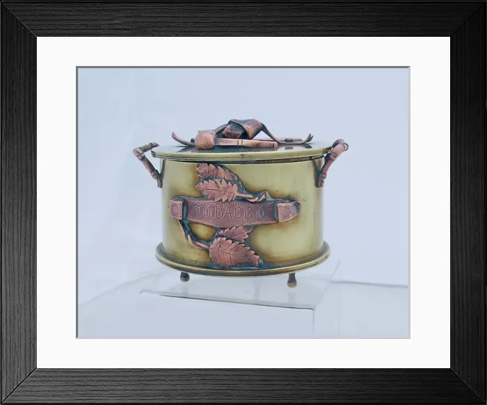 Framed Print : Tobacco jar made from a 4 5 Howitzer shell case Framed Print : Tobacco jar made from a 4 5 Howitzer shell case