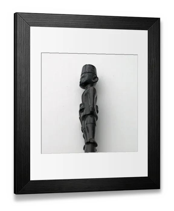 Framed Print : Hand-carved WWI African Black Wood Askari soldier - spoon Framed Print : Hand-carved WWI African Black Wood Askari soldier - spoon