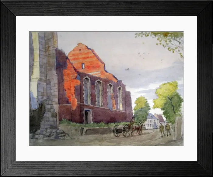 Framed Print : Wailly, near Arras July 18 Ruins of church and street sc Framed Print : Wailly, near Arras July 18 Ruins of church and street sc