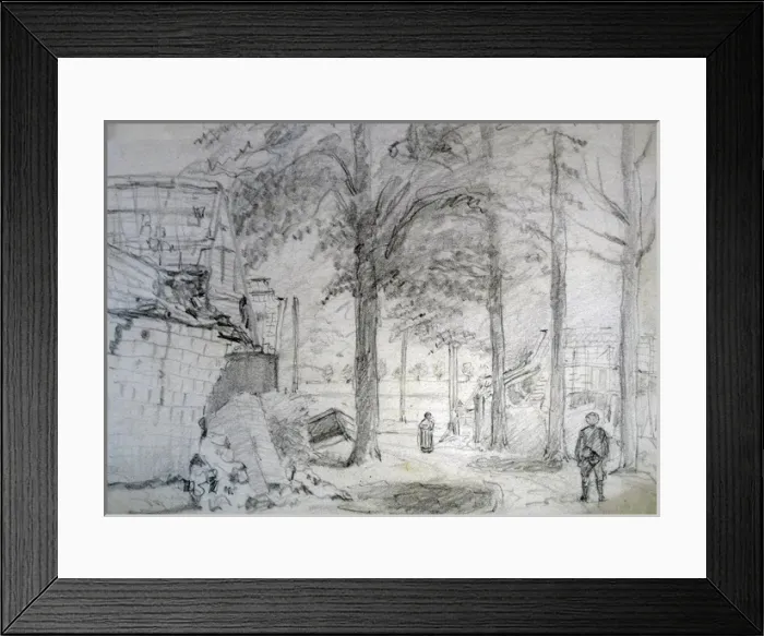 Framed Print : Aubercourt - Bombed end of town, July 18 Framed Print : Aubercourt - Bombed end of town, July 18