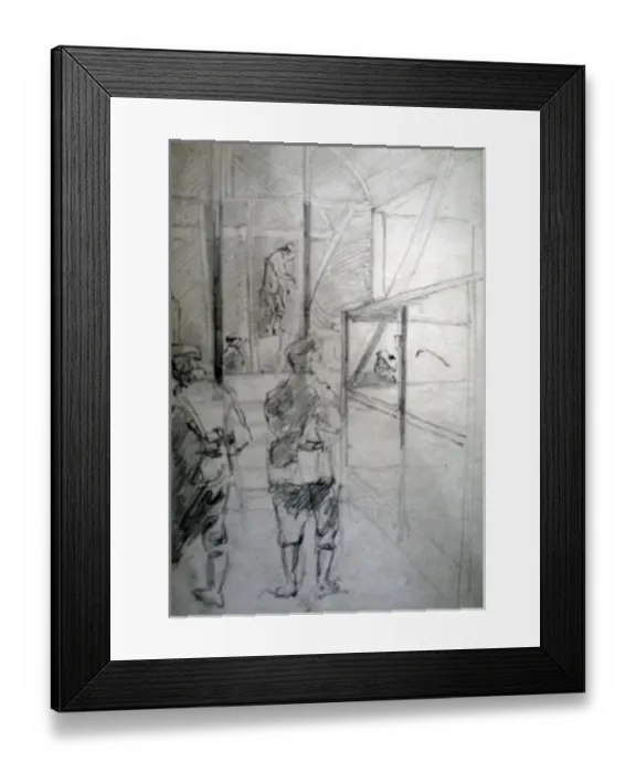 Framed Print : Soldiers writing, reading and relaxing in a Nissen hut Framed Print : Soldiers writing, reading and relaxing in a Nissen hut