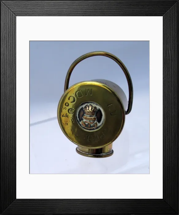 Framed Print : A coal-scuttle made from two types of shell cases Framed Print : A coal-scuttle made from two types of shell cases