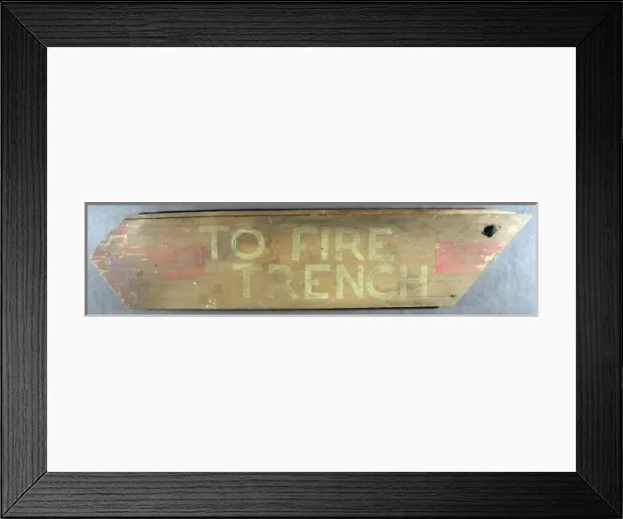 Framed Print : A painted wooden trench sign Framed Print : A painted wooden trench sign