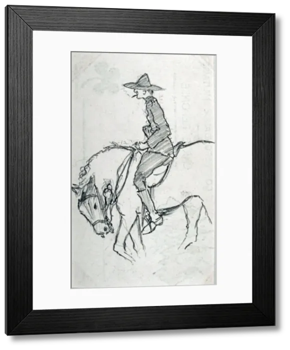 Framed Print : New Zealand trooper on his horse Framed Print : New Zealand trooper on his horse
