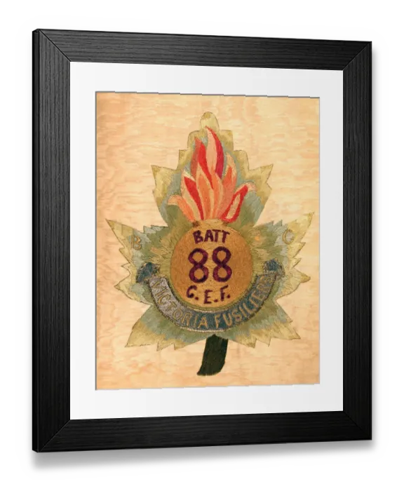 Framed Print : Woven badge of the 88th Battalion Victoria Fusiliers Framed Print : Woven badge of the 88th Battalion Victoria Fusiliers