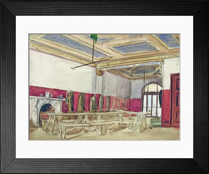 Framed Print : Billets - Cromwell Gardens - Dining area with decorated ceil Framed Print : Billets - Cromwell Gardens - Dining area with decorated ceil