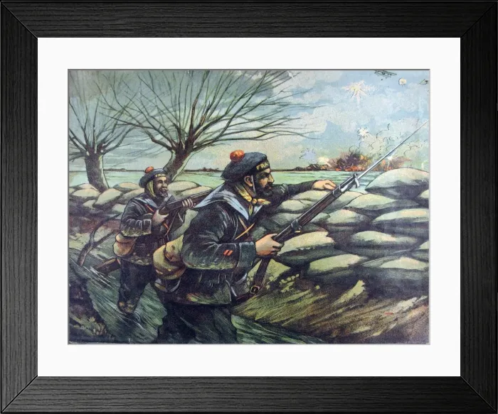 Framed Print : Jigsaw puzzles of six WWI French battle scenes Framed Print : Jigsaw puzzles of six WWI French battle scenes