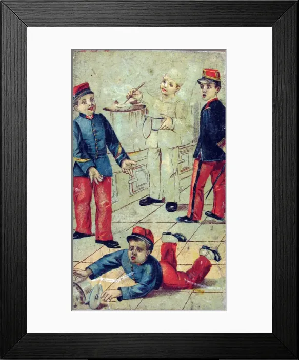 Framed Print : Jigsaw puzzles of six scenes of French children (late 19th C Framed Print : Jigsaw puzzles of six scenes of French children (late 19th C