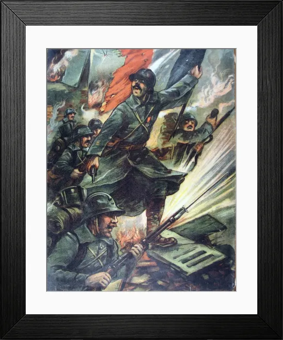 Framed Print : Jigsaw puzzles of six WWI French battle scenes Framed Print : Jigsaw puzzles of six WWI French battle scenes