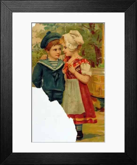 Framed Print : Jigsaw puzzles of six scenes of French children (late 19th C Framed Print : Jigsaw puzzles of six scenes of French children (late 19th C